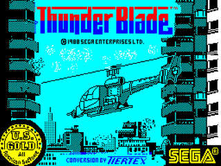 Thunder Blade title screen for ZX Spectrum